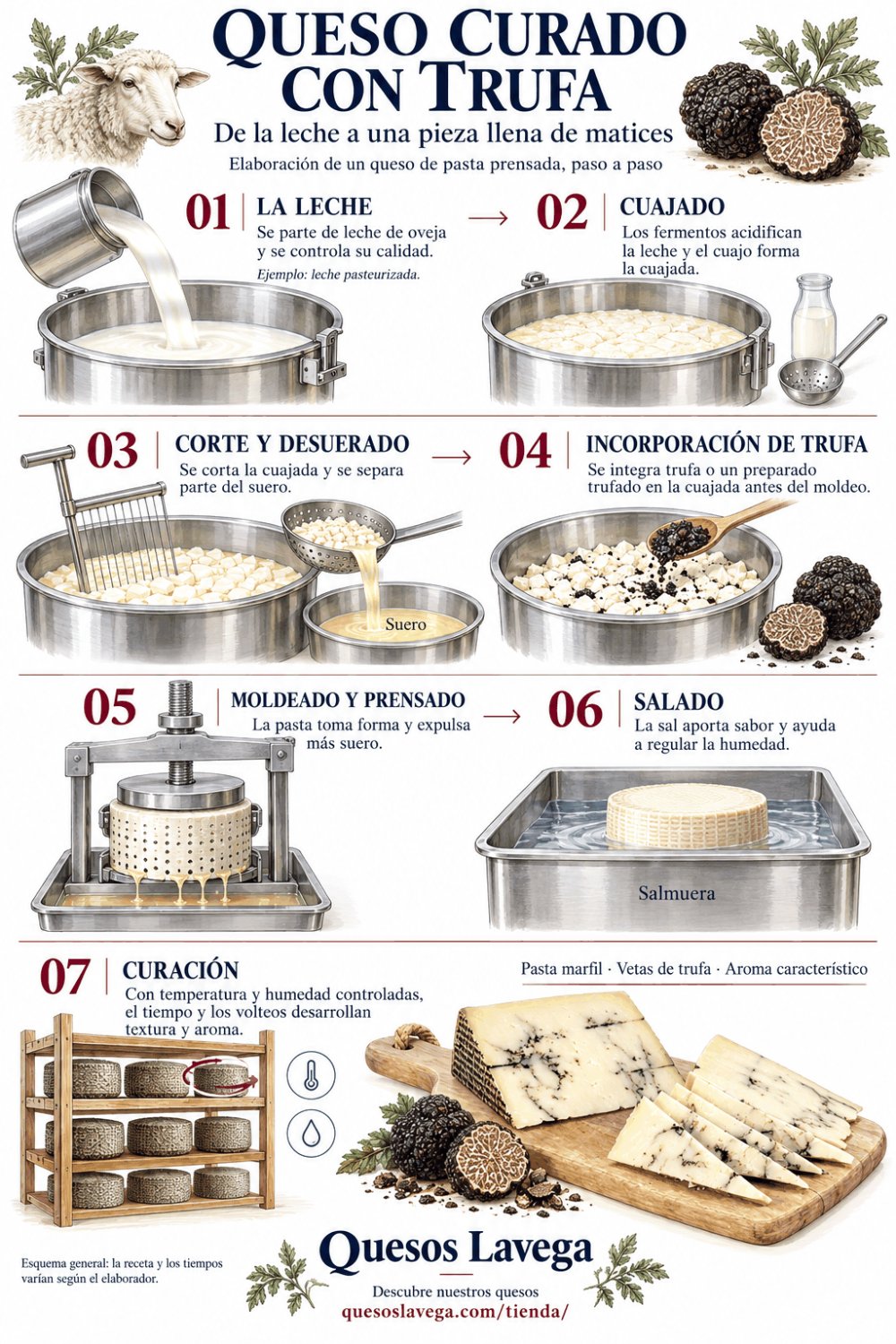 Queso curado con trufa: cómo se elabora, paso a paso