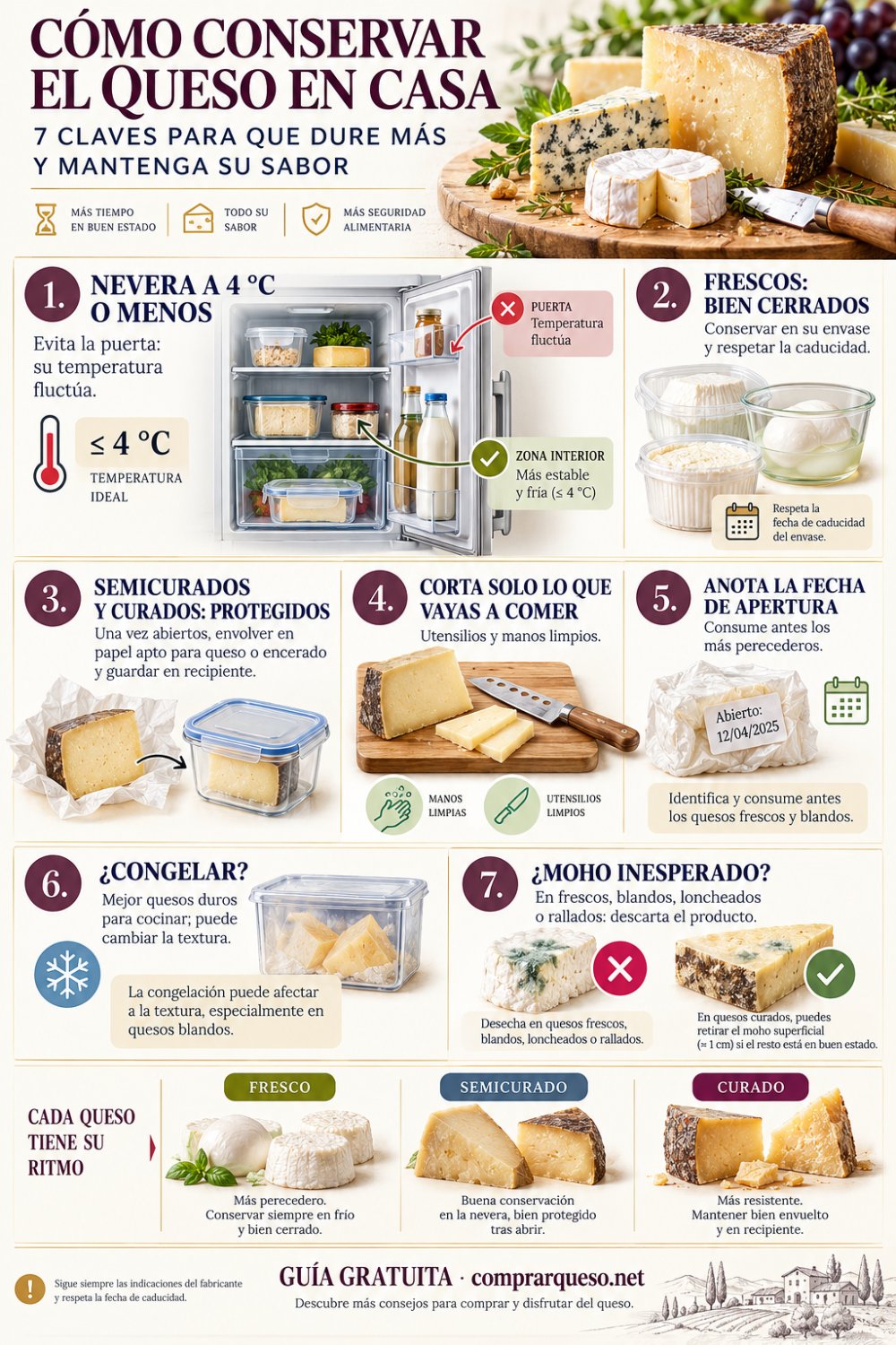 Cómo conservar el queso correctamente y evitar que se estropee