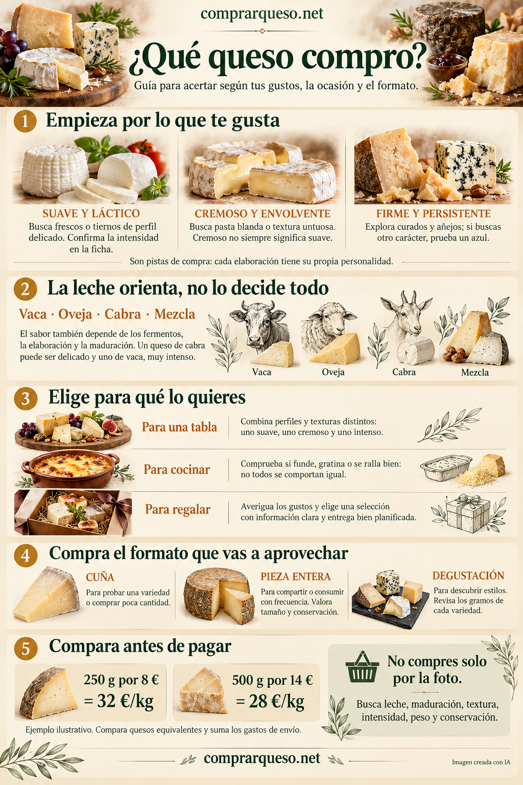 ¿Qué queso comprar? Guía para elegir según tus gustos y presupuesto